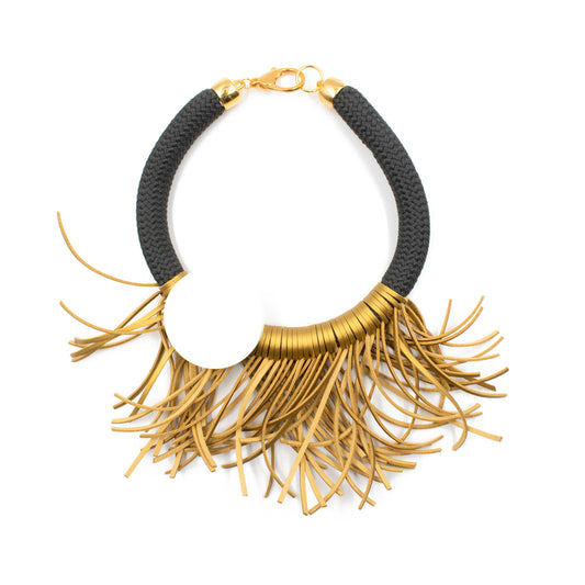 Christina brampti,necklace,gold,white spot, brass clasp