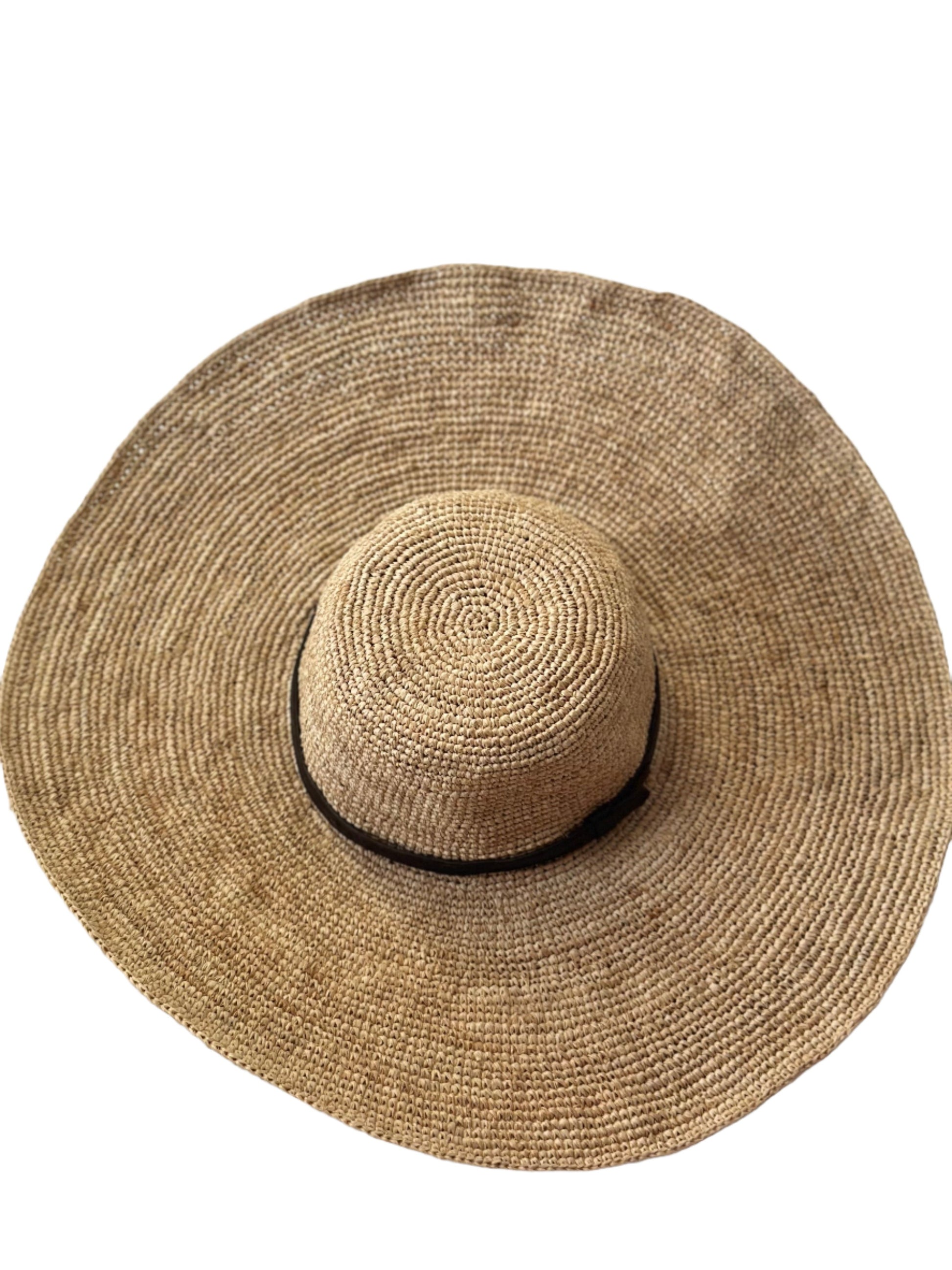 Le Panier, LUX, Hat, raffia, stone,large brim