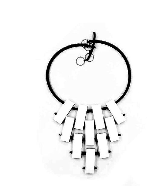 Christina Brampti, white, cube, necklace