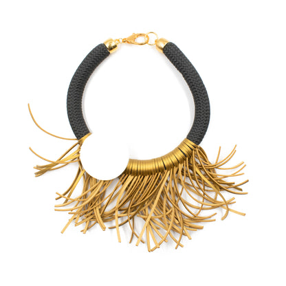 Christina brampti,necklace,gold,white spot, brass clasp