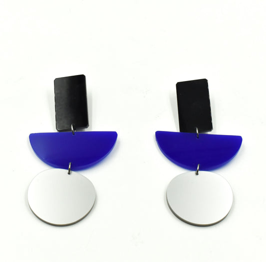 Plexiglass Earrings Blueberry