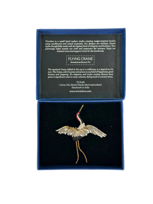 Flying Crane Brooch