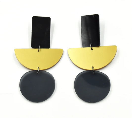 Plexiglass Earrings Gold