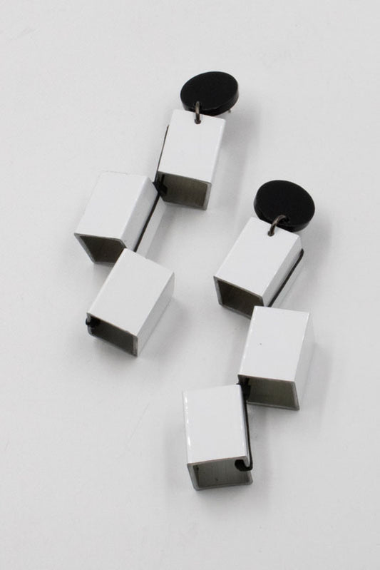White Aluminium Earrings